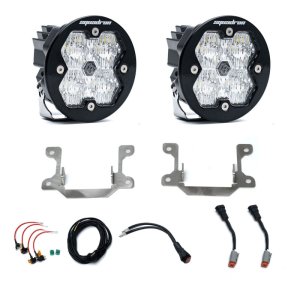 Dodge Ram 2500 Fog Light Pocket Kit - Baja Designs - Squadron Sport 2.0 (Wide Cornering) - Clear - `19-`25